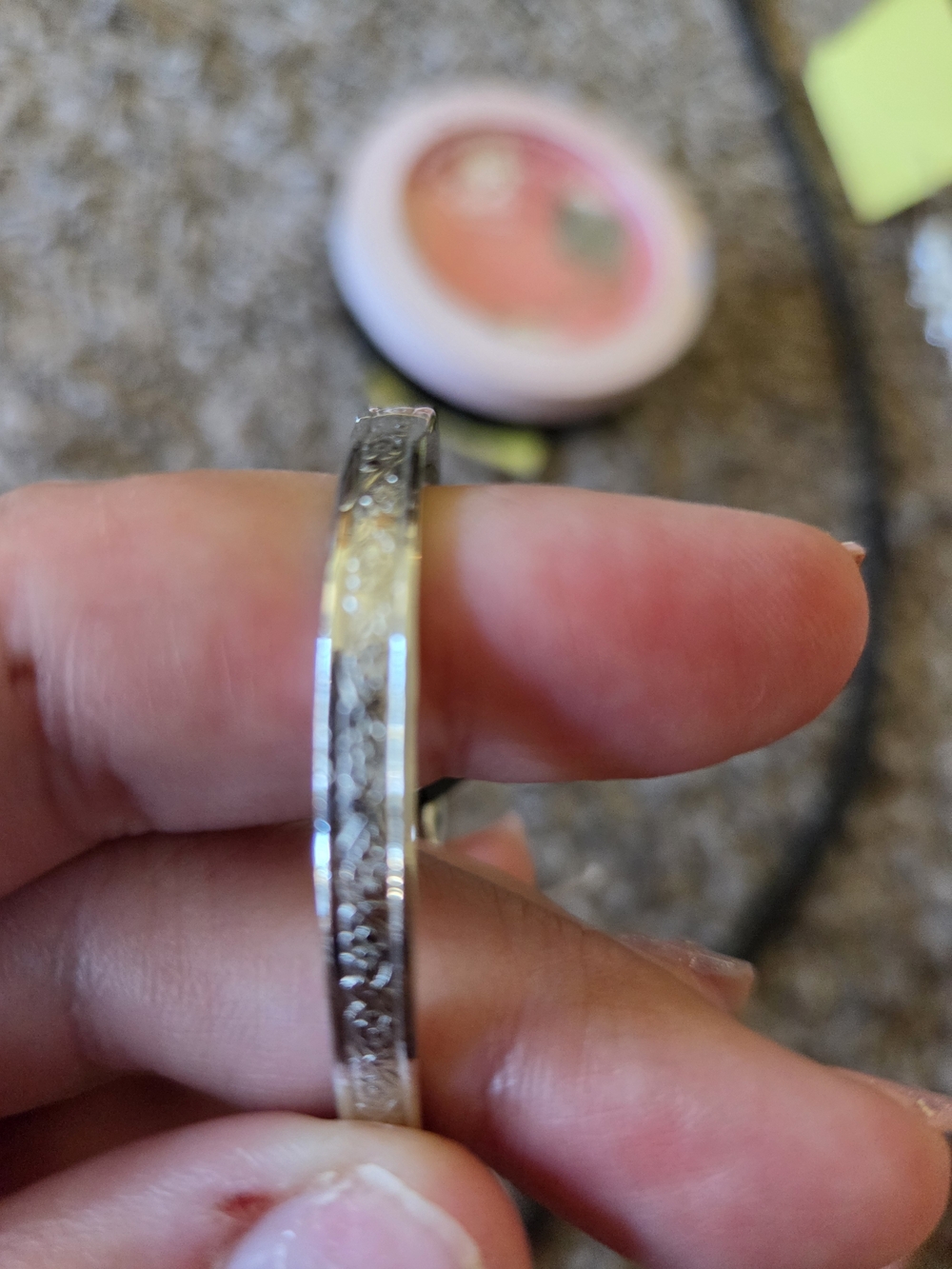 Silver Floral Babyy/Toddler Slim Bangle Bracelet